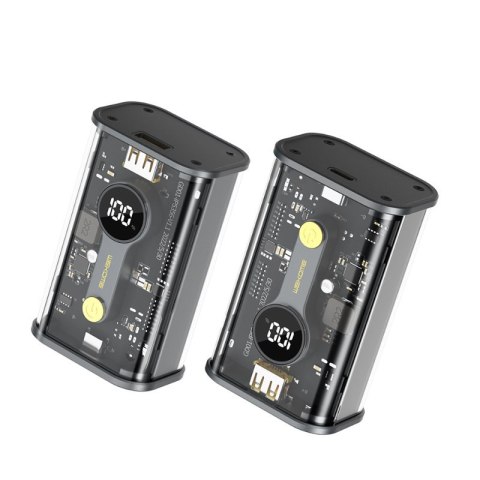 WEKOME WP-333 Vanguard Series - Power bank 10000 mAh Super Charging PD 20W + QC 22.5W (Czarny / Przezroczysty) Wekome WEKOME WP-333 Vanguard Series - Power bank 10000 mAh Super Charging PD 20W + QC 22.5W (Czarny / Przezroczysty) Wekome
