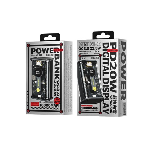 WEKOME WP-333 Vanguard Series - Power bank 10000 mAh Super Charging PD 20W + QC 22.5W (Czarny / Przezroczysty) Wekome WEKOME WP-333 Vanguard Series - Power bank 10000 mAh Super Charging PD 20W + QC 22.5W (Czarny / Przezroczysty) Wekome