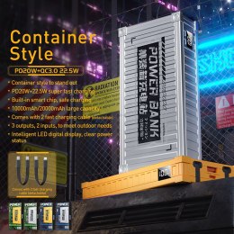 WEKOME WP-339 Container Series - Power bank 10000 mAh Super Charging z wbudowanym kablem USB-C & Lightning PD 20W + QC 22.5W (Sr Wekome