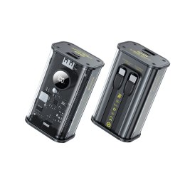 WEKOME WP-345 Vanguard Series - Power bank 10000 mAh Fast Charging z wbudowanym kablem USB-C & Lightning PD 20W + QC 22.5W (Czar Wekome