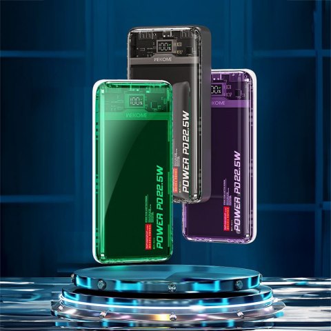 WEKOME WP-353 Vanguard Series - Power bank 10000 mAh PD 20W + QC 22.5W (Fioletowy / Przezroczysty) Wekome WEKOME WP-353 Vanguard Series - Power bank 10000 mAh PD 20W + QC 22.5W (Fioletowy / Przezroczysty) Wekome