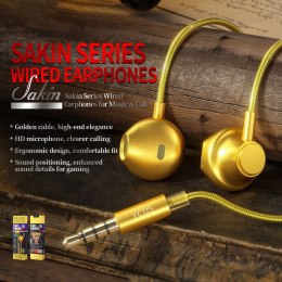 WEKOME YC05 Sakin Series - Słuchawki przewodowe jack 3,5 mm (Złoty) Wekome