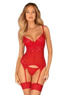 Komplet Gorset Model Ingridia Red - Obsessive