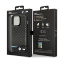BMW Leather Carbon Blue Line - Etui iPhone 13 Pro (Czarny) BMW
