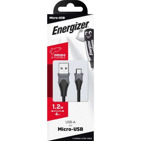 Energizer Classic - Kabel połączeniowy USB-A do Micro USB 1.2m (Czarny) Energizer Energizer Classic - Kabel połączeniowy USB-A do Micro USB 1.2m (Czarny) Energizer