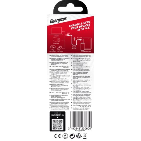 Energizer Classic - Kabel połączeniowy USB-A do Micro USB 1.2m (Czarny) Energizer Energizer Classic - Kabel połączeniowy USB-A do Micro USB 1.2m (Czarny) Energizer