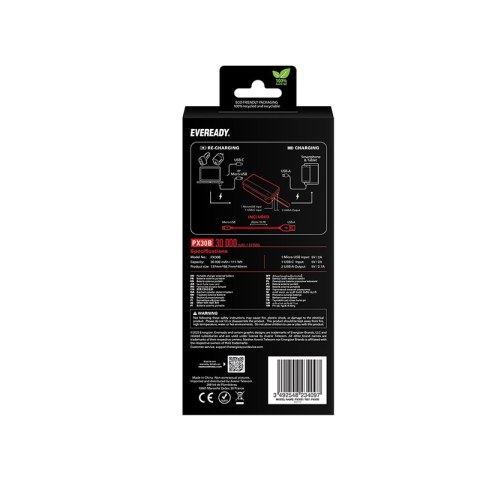 Eveready PX30B - Powerbank 30000 mAh 2x USB-A (Czarny) Eveready Eveready PX30B - Powerbank 30000 mAh 2x USB-A (Czarny) Eveready