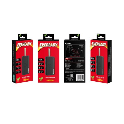 Eveready PX30B - Powerbank 30000 mAh 2x USB-A (Czarny) Eveready Eveready PX30B - Powerbank 30000 mAh 2x USB-A (Czarny) Eveready