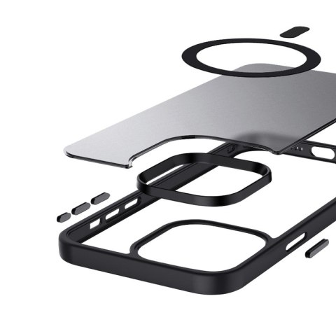 Crong Hybrid Frost MAG Cover - Etui iPhone 15 MagSafe (czarny) Crong Crong Hybrid Frost MAG Cover - Etui iPhone 15 MagSafe (czarny) Crong