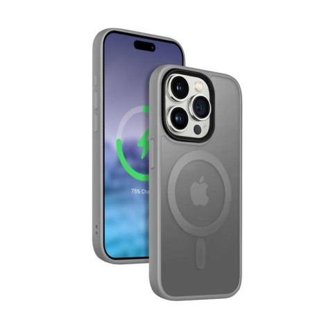 Crong Hybrid Frost MAG Cover - Etui iPhone 15 Pro MagSafe (szary) Crong Crong Hybrid Frost MAG Cover - Etui iPhone 15 Pro MagSafe (szary) Crong