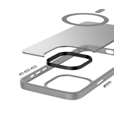 Crong Hybrid Frost MAG Cover - Etui iPhone 15 Pro MagSafe (szary) Crong Crong Hybrid Frost MAG Cover - Etui iPhone 15 Pro MagSafe (szary) Crong