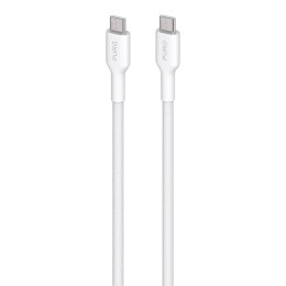 PURO Fabric - Kabel w oplocie heavy duty USB-C do USB-C 1,2m (biały) Puro