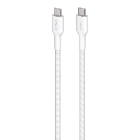 PURO Fabric - Kabel w oplocie heavy duty USB-C do USB-C 1,2m (biały) Puro PURO Fabric - Kabel w oplocie heavy duty USB-C do USB-C 1,2m (biały) Puro