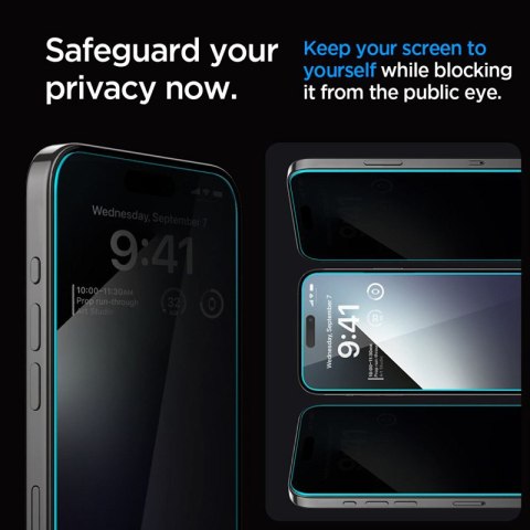 Spigen GLAS.TR EZ FIT Privacy 2-Pack - Szkło hartowane z filtrem prywatyzującym do iPhone 15 / 16 2 szt Spigen Spigen GLAS.TR EZ FIT Privacy 2-Pack - Szkło hartowane z filtrem prywatyzującym do iPhone 15 / 16 2 szt Spigen