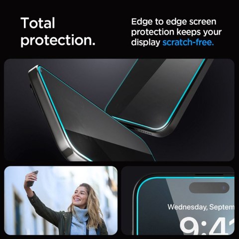 Spigen GLAS.TR EZ FIT Privacy 2-Pack - Szkło hartowane z filtrem prywatyzującym do iPhone 15 / 16 2 szt Spigen Spigen GLAS.TR EZ FIT Privacy 2-Pack - Szkło hartowane z filtrem prywatyzującym do iPhone 15 / 16 2 szt Spigen