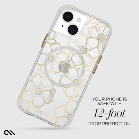 Case-Mate Floral Gems MagSafe - Etui iPhone 15 Plus (Gold) Case-Mate Case-Mate Floral Gems MagSafe - Etui iPhone 15 Plus (Gold) Case-Mate