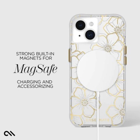 Case-Mate Floral Gems MagSafe - Etui iPhone 15 Plus (Gold) Case-Mate Case-Mate Floral Gems MagSafe - Etui iPhone 15 Plus (Gold) Case-Mate