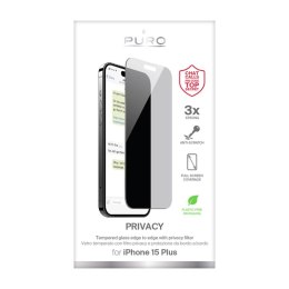 Puro Privacy Tempered Glass - Szkło ochronne hartowane z filtrem prywatyzującym iPhone 15 Plus Puro
