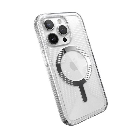 Speck Gemshell Grip + MagSafe - Etui do iPhone 15 Pro (Clear / Chrome Finish) Speck Speck Gemshell Grip + MagSafe - Etui do iPhone 15 Pro (Clear / Chrome Finish) Speck