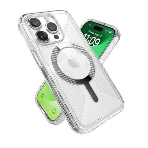 Speck Gemshell Grip + MagSafe - Etui do iPhone 15 Pro (Clear / Chrome Finish) Speck Speck Gemshell Grip + MagSafe - Etui do iPhone 15 Pro (Clear / Chrome Finish) Speck