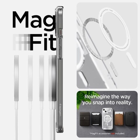 Spigen Ultra Hybrid Mag MagSafe - Etui do iPhone 15 (Zero One White) Spigen Spigen Ultra Hybrid Mag MagSafe - Etui do iPhone 15 (Zero One White) Spigen