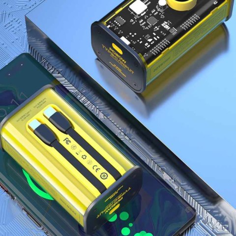 WEKOME WP-347 Vanguard Series - Power bank 20000 mAh Super Fast Charging z wbudowanym kablem USB-C PD 20W & Lightning + USB-A QC Wekome WEKOME WP-347 Vanguard Series - Power bank 20000 mAh Super Fast Charging z wbudowanym kablem USB-C PD 20W & Lightning + USB-A QC Wekome