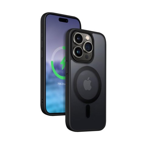 Crong Hybrid Frost MAG Cover - Etui iPhone 15 Pro MagSafe (czarny) Crong Crong Hybrid Frost MAG Cover - Etui iPhone 15 Pro MagSafe (czarny) Crong