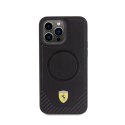 Ferrari Carbon Metal Logo MagSafe - Etui iPhone 15 Pro Max (czarny) Ferrari