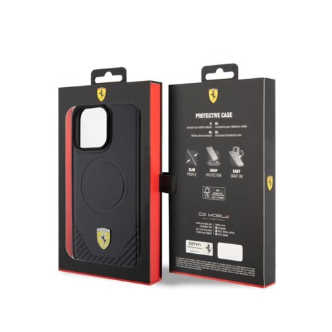 Ferrari Carbon Metal Logo MagSafe - Etui iPhone 15 Pro Max (czarny) Ferrari Ferrari Carbon Metal Logo MagSafe - Etui iPhone 15 Pro Max (czarny) Ferrari