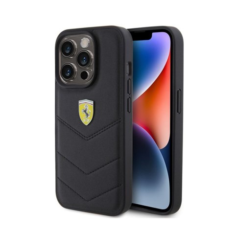 Ferrari Quilted Metal Logo - Etui iPhone 15 Pro (czarny) Ferrari Ferrari Quilted Metal Logo - Etui iPhone 15 Pro (czarny) Ferrari