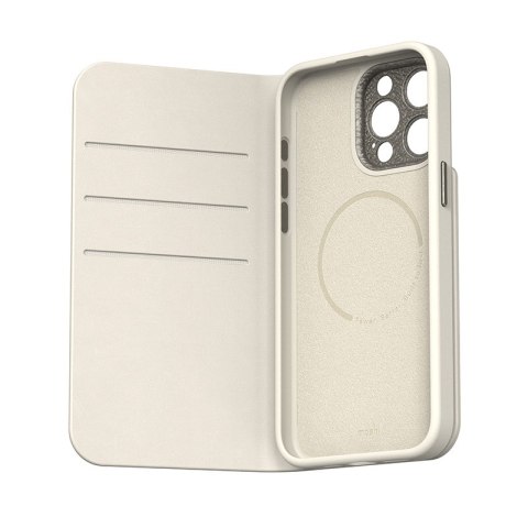 Moshi Overture MagSafe - Skórzane etui 3w1 z klapką iPhone 15 Pro Max (Eggnog White) Moshi Moshi Overture MagSafe - Skórzane etui 3w1 z klapką iPhone 15 Pro Max (Eggnog White) Moshi
