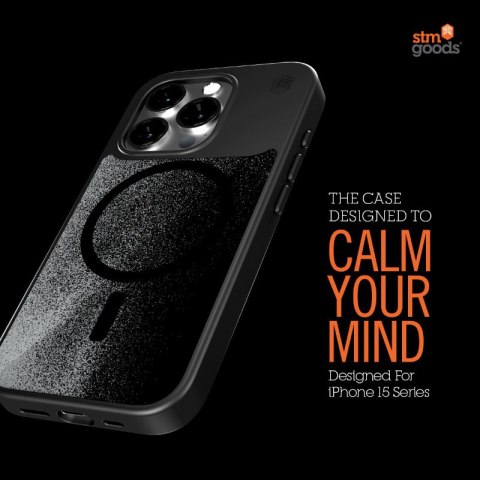 STM Relax Sand MagSafe - Etui iPhone 15 Pro (Black / Grey) STM STM Relax Sand MagSafe - Etui iPhone 15 Pro (Black / Grey) STM