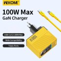 WEKOME WP-U155 Tint Series - Ładowarka sieciowa 2x USB-C & USB-A Super Fast Charger GaN 100W (Żółty) Wekome