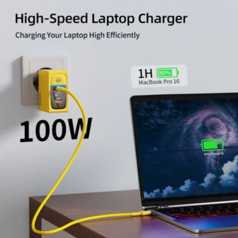 WEKOME WP-U155 Tint Series - Ładowarka sieciowa 2x USB-C & USB-A Super Fast Charger GaN 100W (Żółty) Wekome WEKOME WP-U155 Tint Series - Ładowarka sieciowa 2x USB-C & USB-A Super Fast Charger GaN 100W (Żółty) Wekome