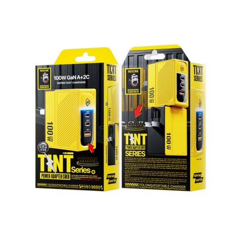 WEKOME WP-U155 Tint Series - Ładowarka sieciowa 2x USB-C & USB-A Super Fast Charger GaN 100W (Żółty) Wekome WEKOME WP-U155 Tint Series - Ładowarka sieciowa 2x USB-C & USB-A Super Fast Charger GaN 100W (Żółty) Wekome