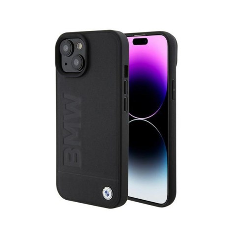 BMW Leather Hot Stamp MagSafe - Etui iPhone 15 (Czarny) BMW BMW Leather Hot Stamp MagSafe - Etui iPhone 15 (Czarny) BMW