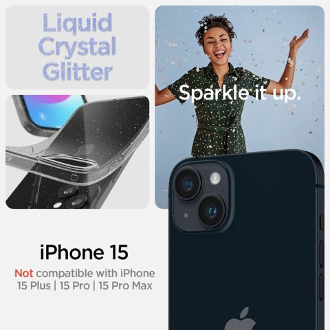 Spigen Liquid Crystal Glitter - Etui do iPhone 15 (Przezroczysty) Spigen Spigen Liquid Crystal Glitter - Etui do iPhone 15 (Przezroczysty) Spigen