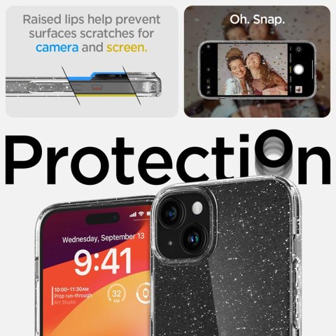 Spigen Liquid Crystal Glitter - Etui do iPhone 15 (Przezroczysty) Spigen Spigen Liquid Crystal Glitter - Etui do iPhone 15 (Przezroczysty) Spigen