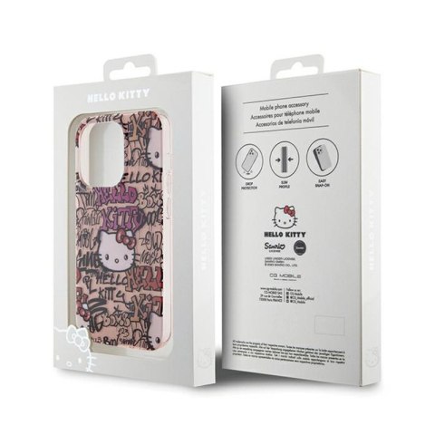 Hello Kitty IML Tags Graffiti - Etui iPhone 13 Pro (różowy) Hello Kitty Hello Kitty IML Tags Graffiti - Etui iPhone 13 Pro (różowy) Hello Kitty