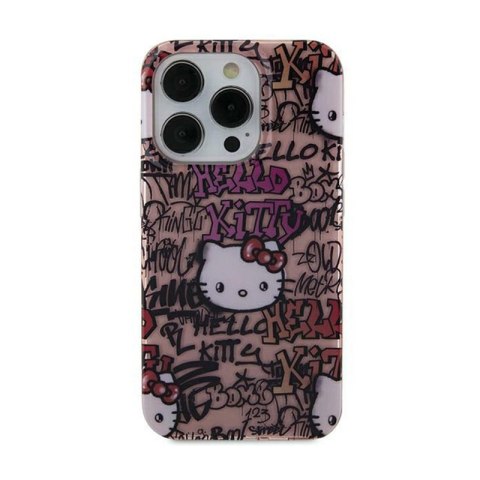 Hello Kitty IML Tags Graffiti - Etui iPhone 15 (różowy) Hello Kitty Hello Kitty IML Tags Graffiti - Etui iPhone 15 (różowy) Hello Kitty