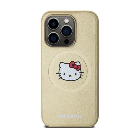 Hello Kitty Leather Kitty Head MagSafe - Etui iPhone 13 Pro Max (złoty) Hello Kitty Hello Kitty Leather Kitty Head MagSafe - Etui iPhone 13 Pro Max (złoty) Hello Kitty