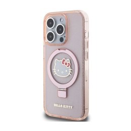 Hello Kitty Ring Stand Glitter Electrop Logo MagSafe - Etui iPhone 15 Pro (różowy) Hello Kitty
