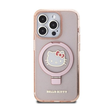 Hello Kitty Ring Stand Glitter Electrop Logo MagSafe - Etui iPhone 15 Pro (różowy) Hello Kitty Hello Kitty Ring Stand Glitter Electrop Logo MagSafe - Etui iPhone 15 Pro (różowy) Hello Kitty
