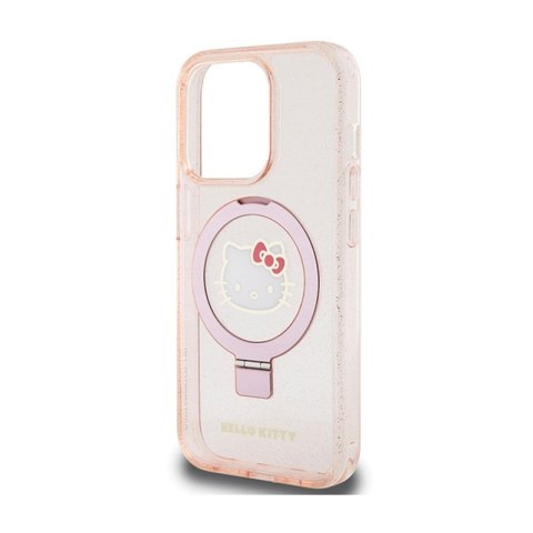 Hello Kitty Ring Stand Glitter Electrop Logo MagSafe - Etui iPhone 15 Pro (różowy) Hello Kitty Hello Kitty Ring Stand Glitter Electrop Logo MagSafe - Etui iPhone 15 Pro (różowy) Hello Kitty