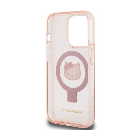 Hello Kitty Ring Stand Glitter Electrop Logo MagSafe - Etui iPhone 15 Pro (różowy) Hello Kitty Hello Kitty Ring Stand Glitter Electrop Logo MagSafe - Etui iPhone 15 Pro (różowy) Hello Kitty