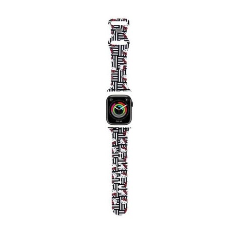 Hello Kitty Silicone Heads & Stripes - Pasek do Apple Watch 38/40/41 mm (czarny) Hello Kitty Hello Kitty Silicone Heads & Stripes - Pasek do Apple Watch 38/40/41 mm (czarny) Hello Kitty