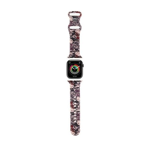 Hello Kitty Silicone Tags Graffiti - Pasek do Apple Watch 38/40/41 mm (różowy) Hello Kitty Hello Kitty Silicone Tags Graffiti - Pasek do Apple Watch 38/40/41 mm (różowy) Hello Kitty