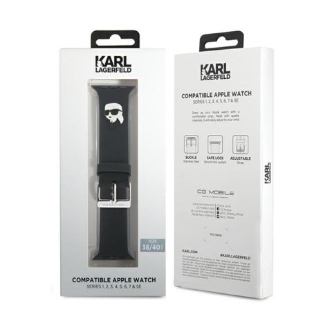 Karl Lagerfeld 3D Rubber Karl Head NFT - Pasek do Apple Watch 38/40/41 mm (czarny) Karl Lagerfeld Karl Lagerfeld 3D Rubber Karl Head NFT - Pasek do Apple Watch 38/40/41 mm (czarny) Karl Lagerfeld