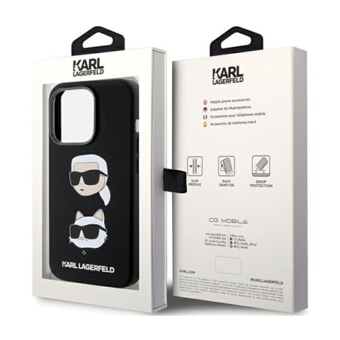 Karl Lagerfeld Silicone Karl & Choupette Heads - Etui iPhone 15 Pro (czarny) Karl Lagerfeld Karl Lagerfeld Silicone Karl & Choupette Heads - Etui iPhone 15 Pro (czarny) Karl Lagerfeld