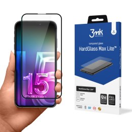 3mk HardGlass Max Lite - Szkło hartowane do iPhone 15 (Czarny) 3mk